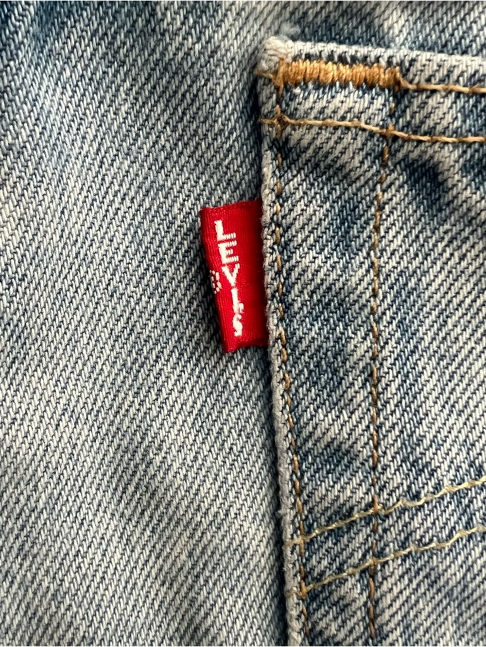 Levi’s Premium 501 Original High Rise Distressed Cutoff Big E Denim Shorts - Picture 8 of 14